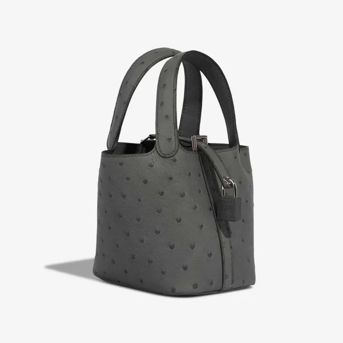 Premium Hermès Replica Picotin Micro Ostrich Vert Amande PHW - Direct Luxury Fashion - Image 6