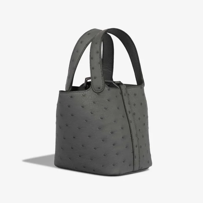 Premium Hermès Replica Picotin Micro Ostrich Vert Amande PHW - Direct Luxury Fashion - Image 5