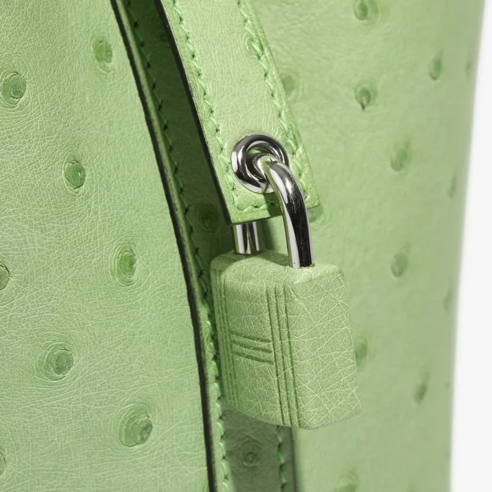 Premium Hermès Replica Picotin Micro Ostrich Vert Criquet PHW - Direct Luxury Fashion - Image 6