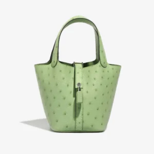 Premium Hermès Replica Picotin Micro Ostrich Vert Criquet PHW