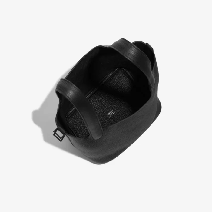 Premium Hermès Replica Picotin So Black 18 Taurillon Clemence Black SBHW - Direct Luxury Fashion - Image 6