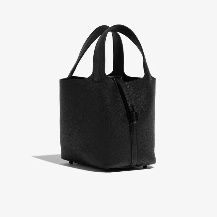 Premium Hermès Replica Picotin So Black 18 Taurillon Clemence Black SBHW - Direct Luxury Fashion - Image 5