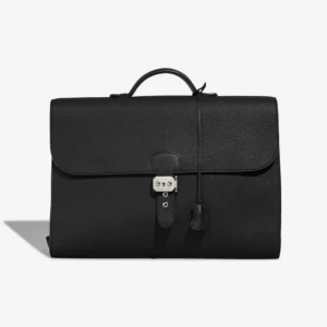Premium Hermès Replica Sac a Depêches 2-38 Togo Black PHW - Direct Luxury Fashion