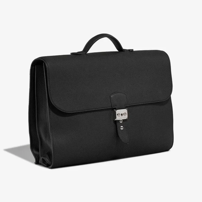 Premium Hermès Replica Sac a Depêches 2-38 Togo Black PHW - Direct Luxury Fashion - Image 6